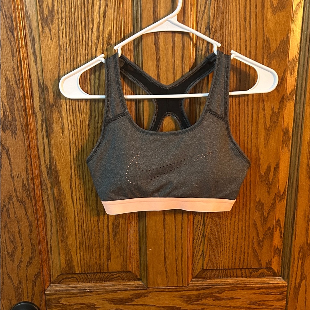 Nike Gray and Pink Sports Bra
